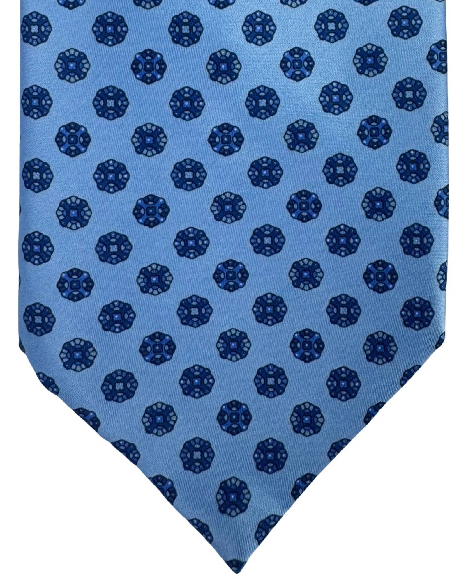 Stefano Ricci Tie Light and Dark Blue Medallions