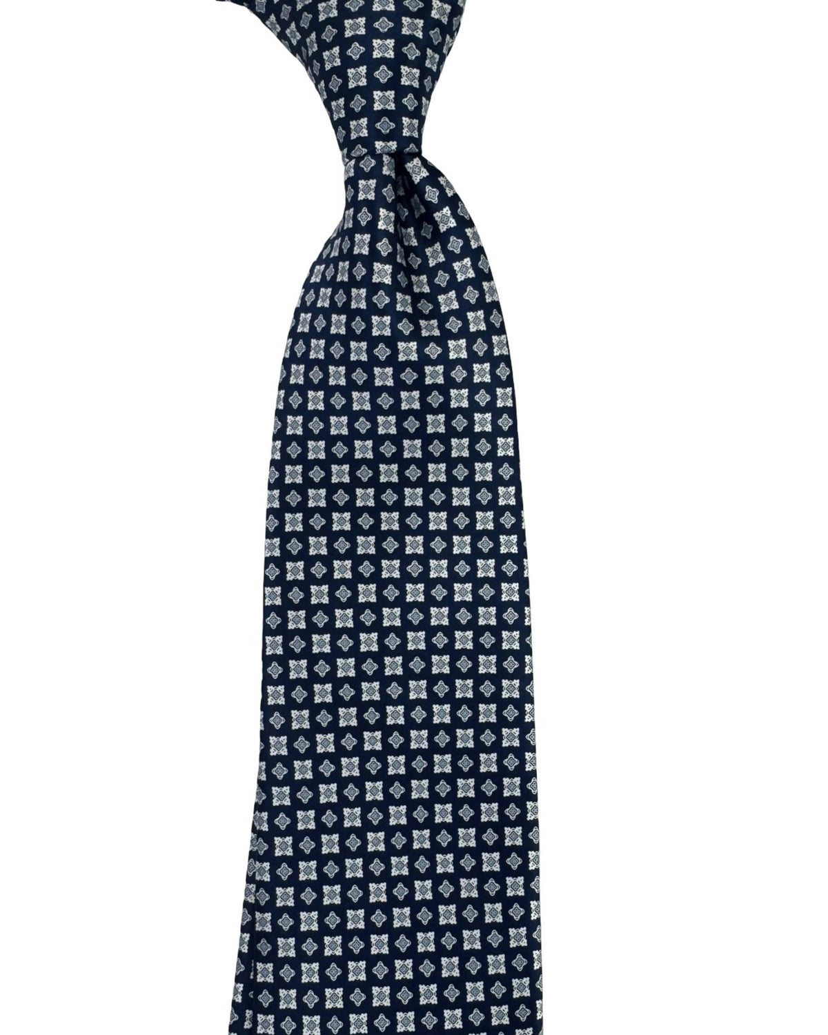 Stefano Ricci Tie Midnight Blue Grey Silver Geometric