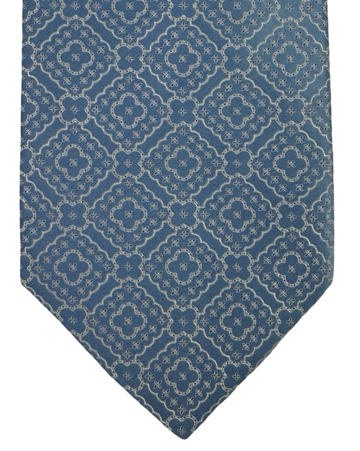Stefano Ricci Tie Metal Blue Silver Lattice Pattern