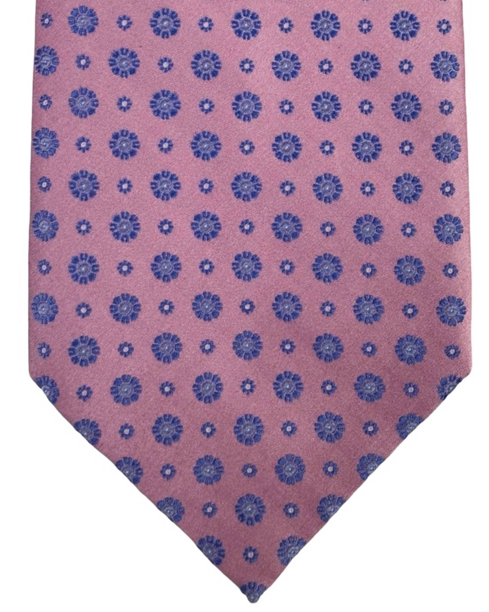 Stefano Ricci Tie Dust Pink Blue Medallions