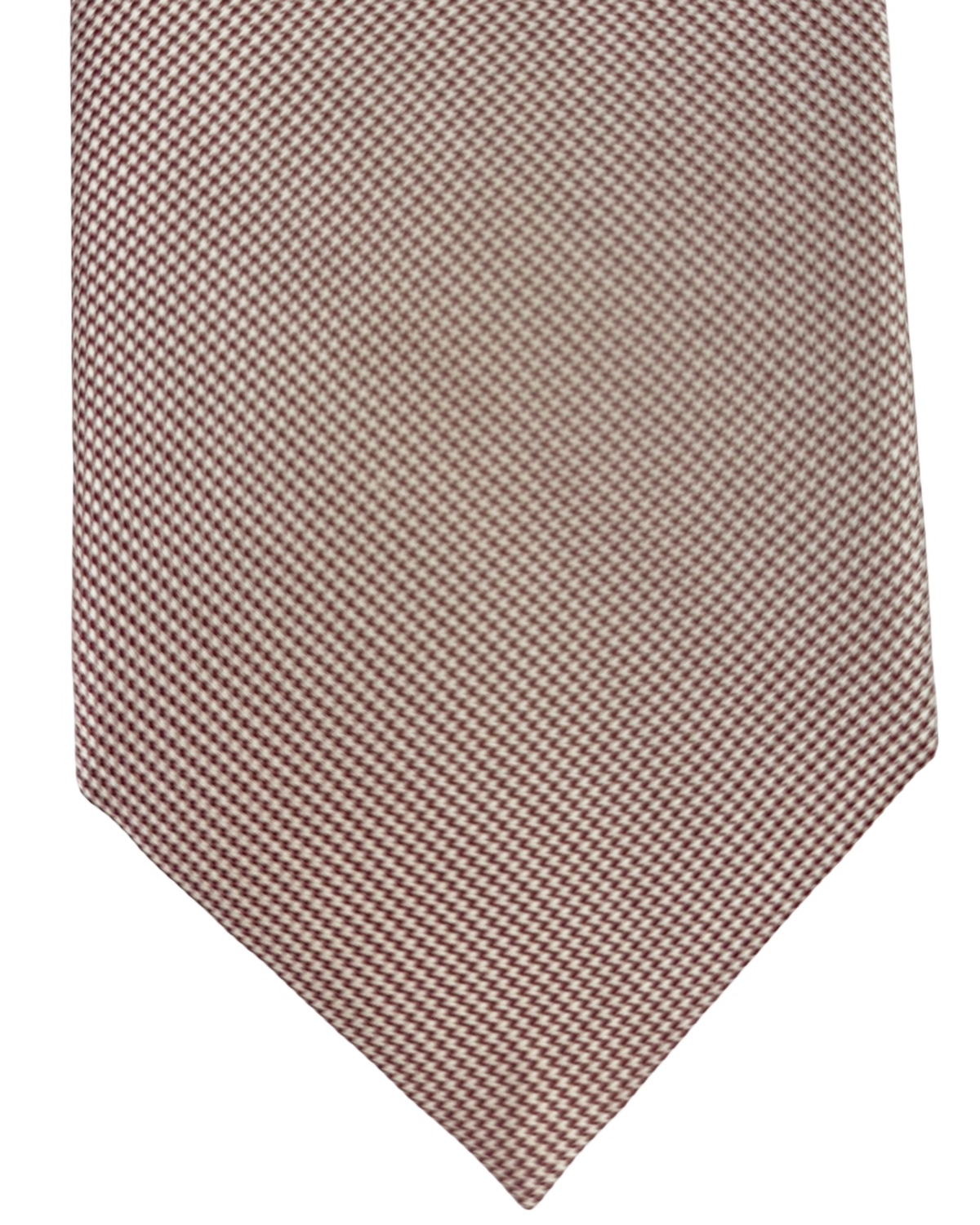 Stefano Ricci Tie Maroon Silver Micro Houndstooth - Luxury Collection