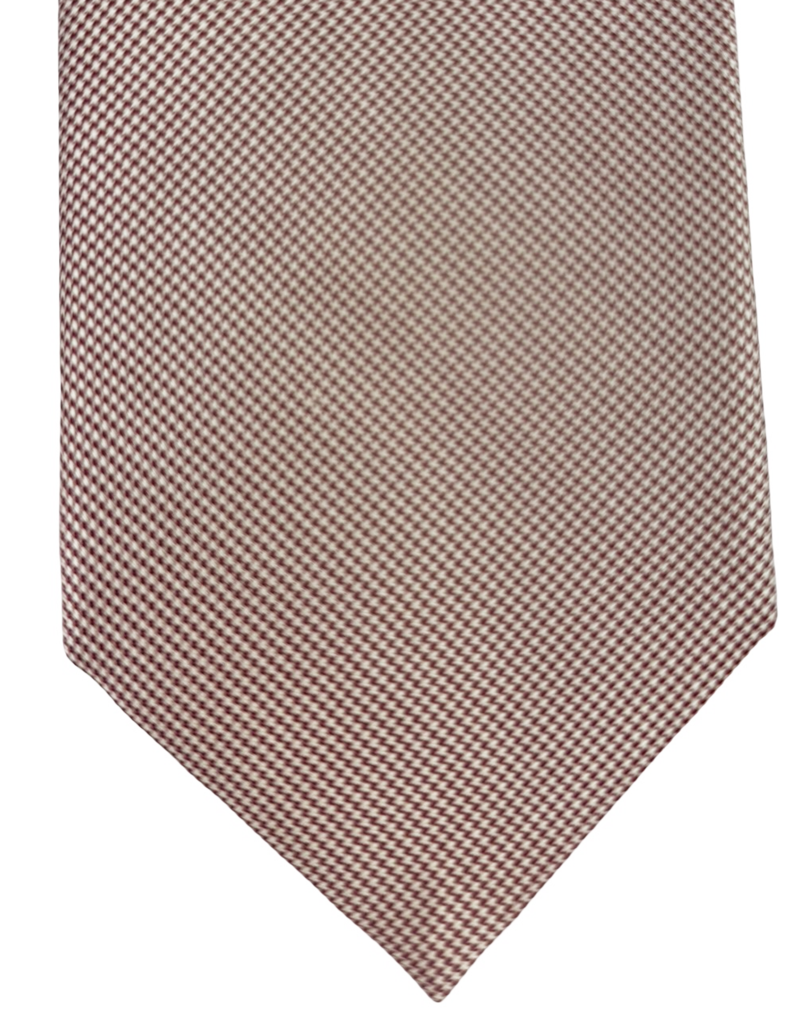 Stefano Ricci Tie Maroon Silver Micro Houndstooth - Luxury Collection