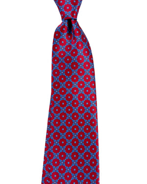 Stefano Ricci Tie Red Blue Floral Lattice