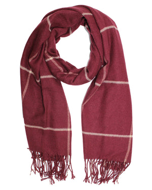 Sartorio Scarf Maroon Windowpane