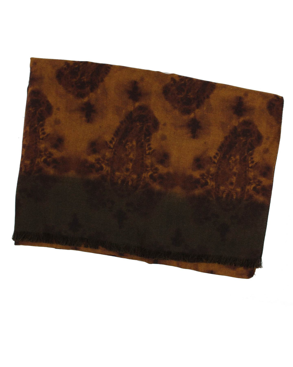 Sartorio Scarf Brown Paisley - Luxury Wool Silk Shawl FINAL SALE