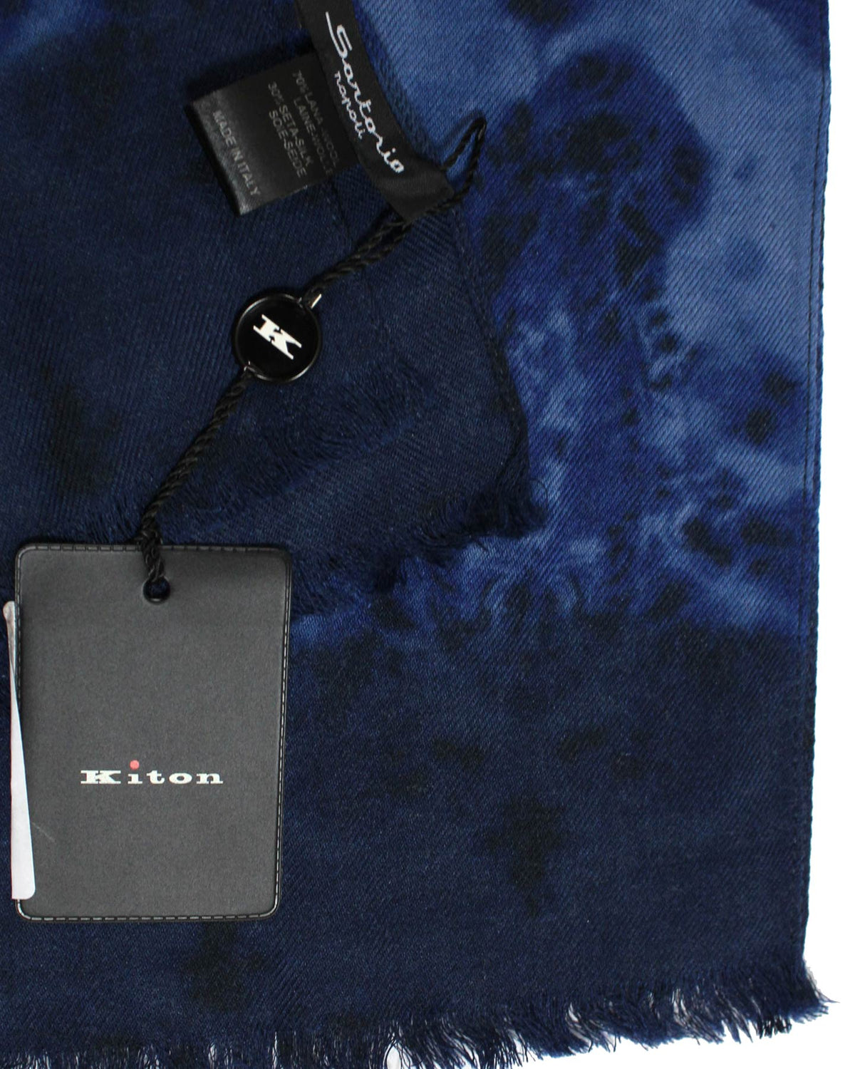 Sartorio Scarf Blue Paisley - Luxury Wool Silk Shawl SALE