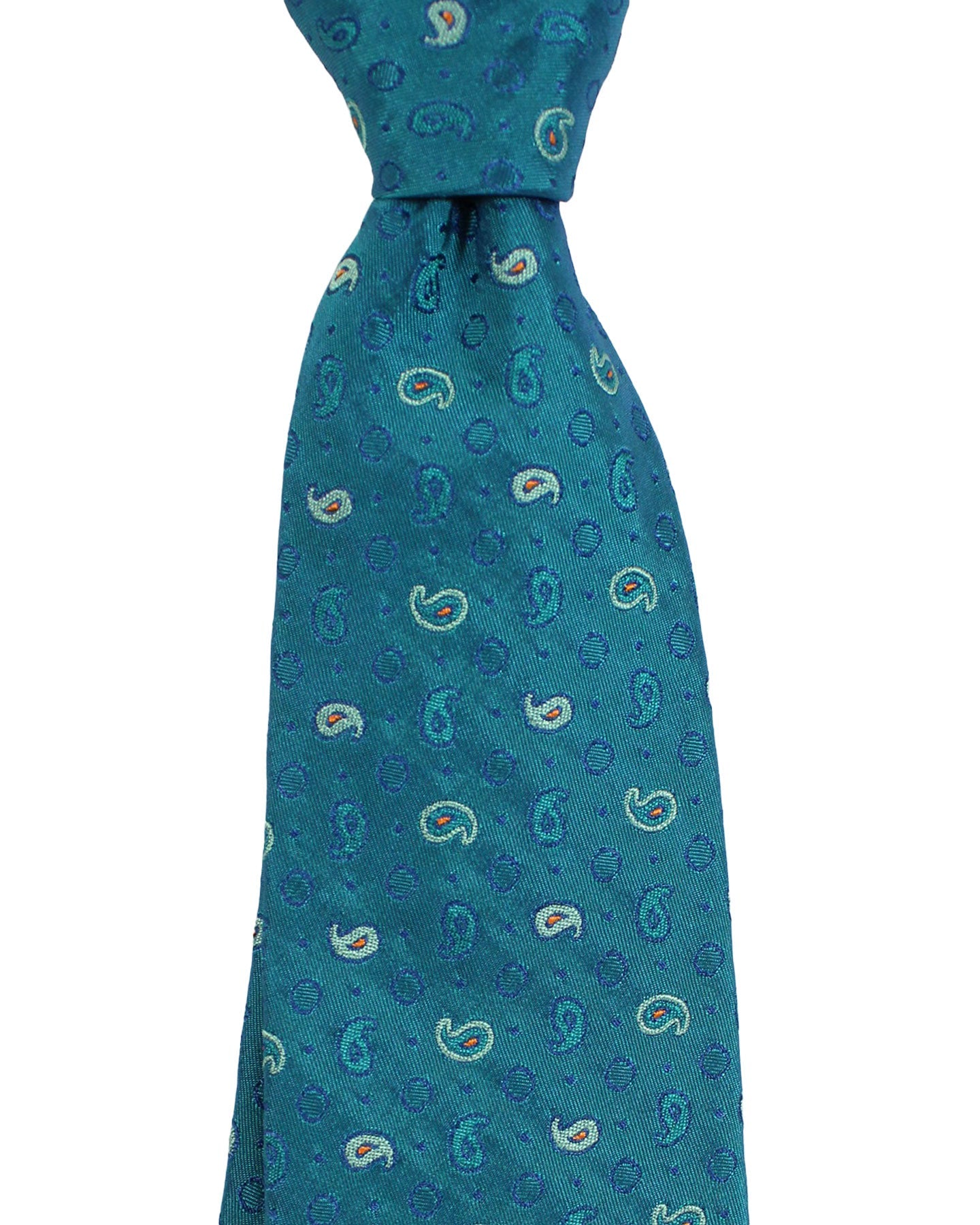 Sartorio Napoli Silk Tie Aqua Paisley Design