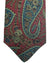 Sartorio Sevenfold Tie Maroon Turquoise Green Paisley Design