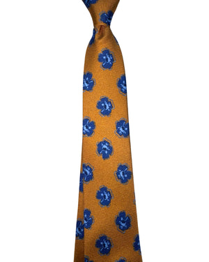 Sartorio Tie Brown Royal Blue Floral Dots