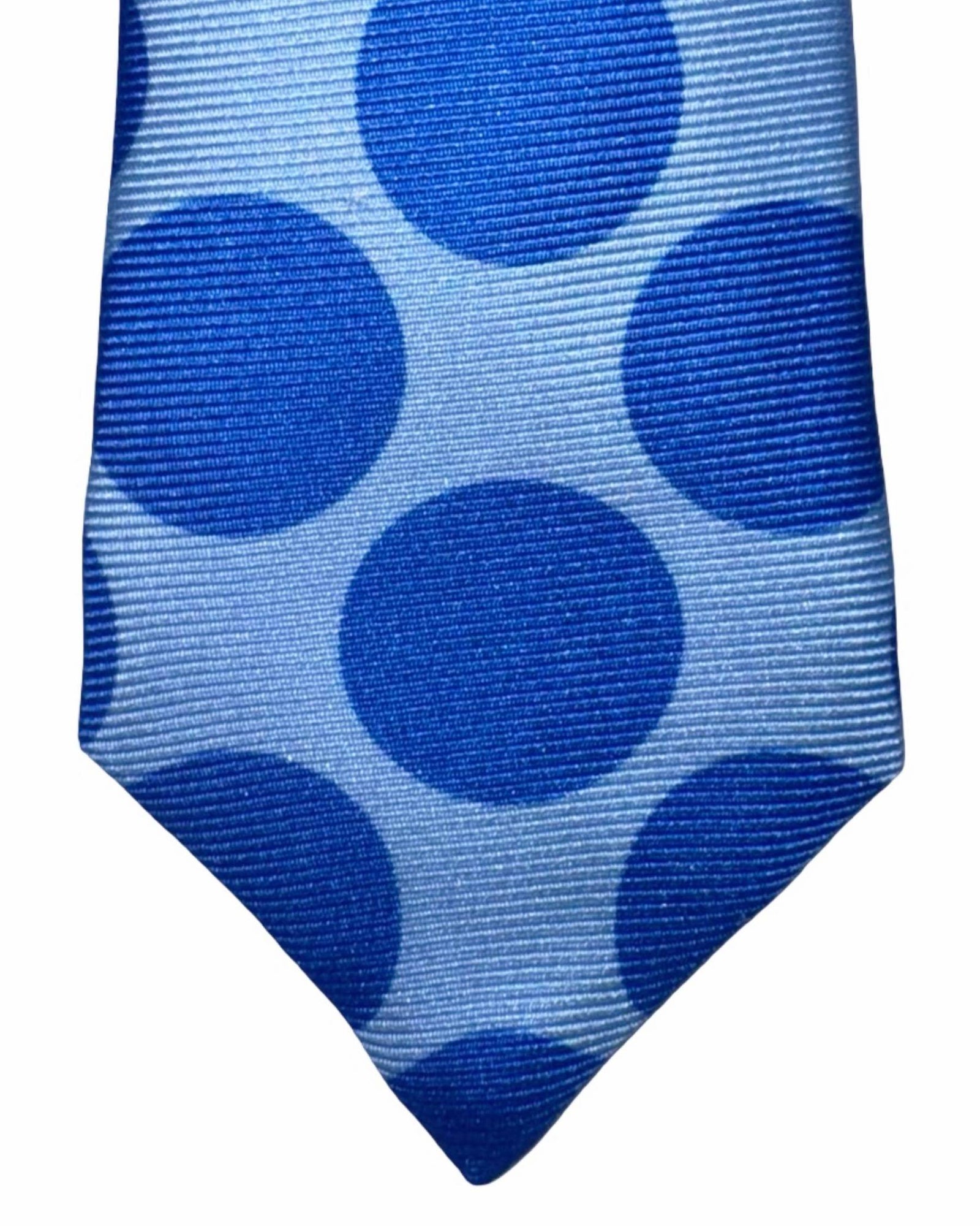 Sartorio Napoli Sevenfold Tie Light Blue Royal Large Dots