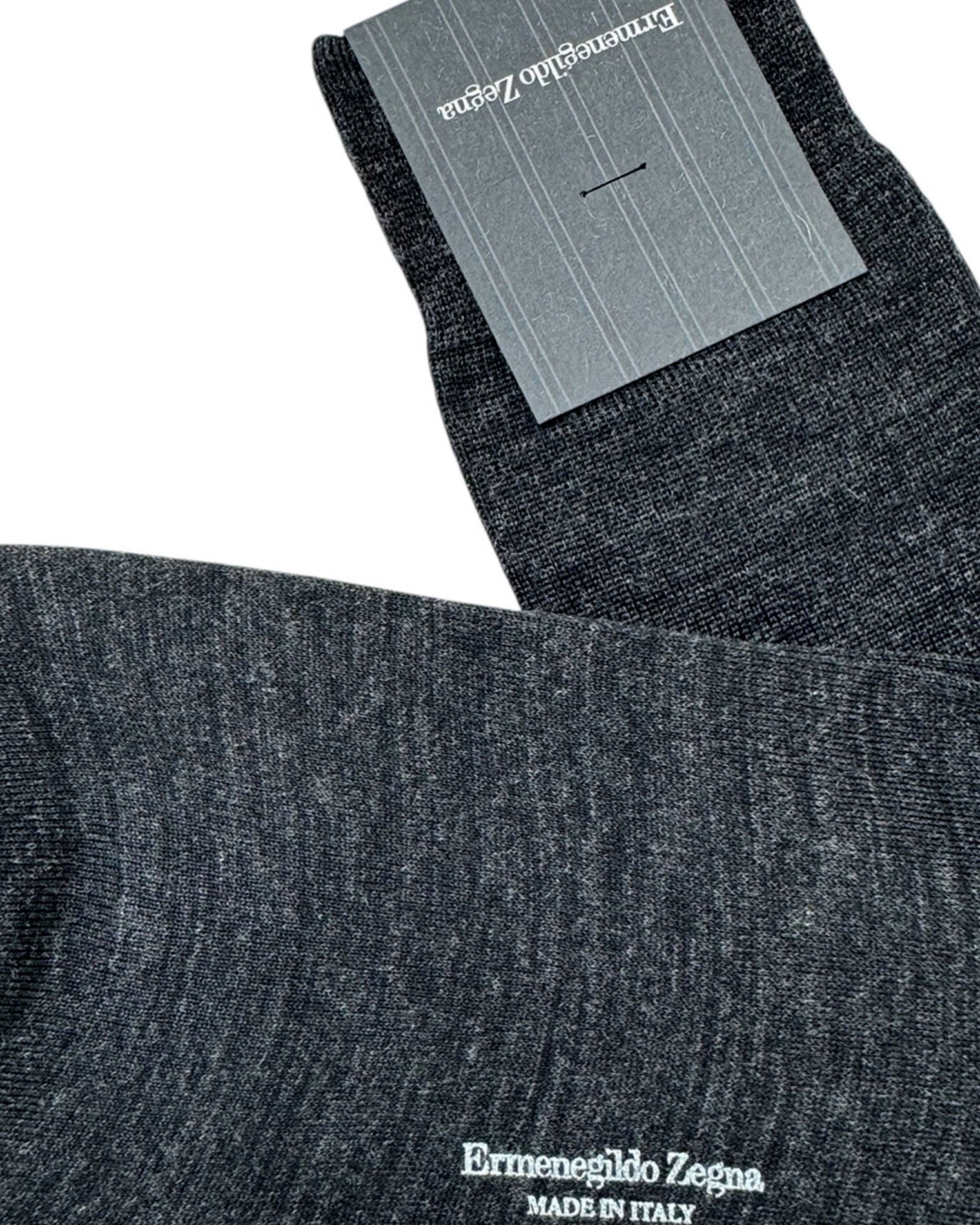 Ermenegildo Zegna Wool Socks Dark Gray - Over The Calf EU 46 / US 12