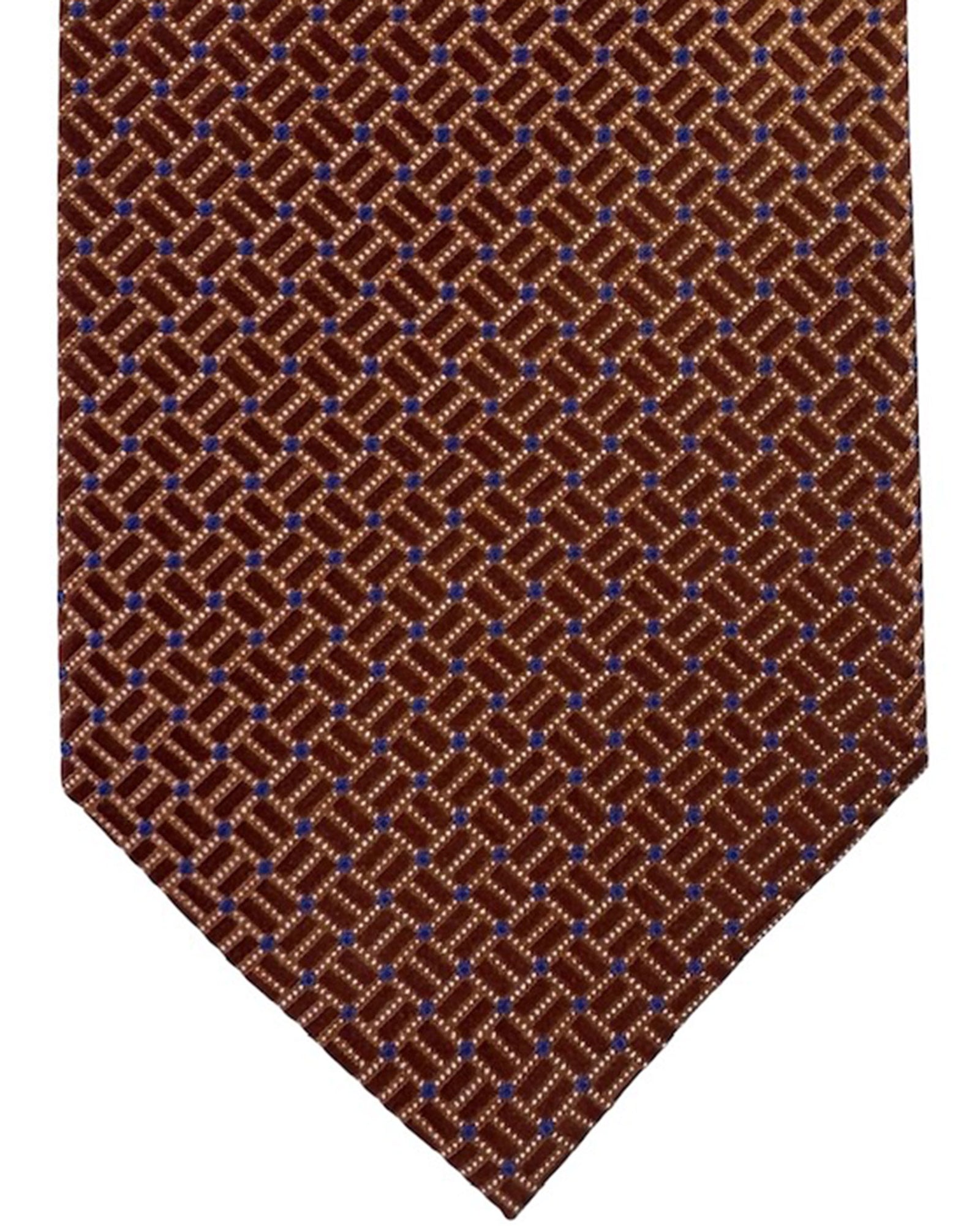 Stefano Ricci Tie Brown Geometric