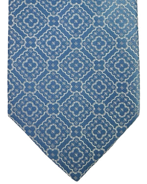 Stefano Ricci Tie Blue Silver Lattice Pattern
