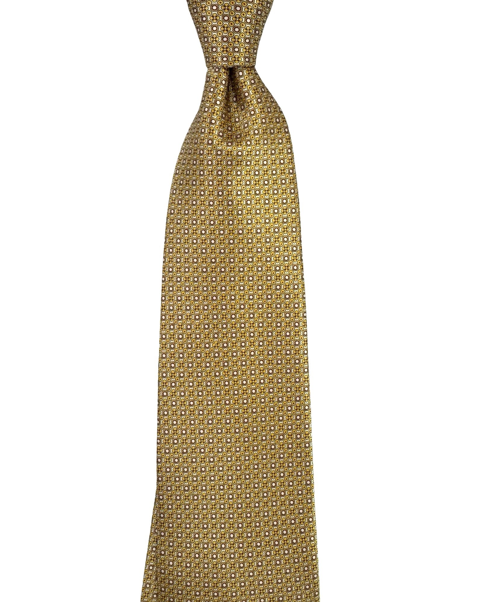 Stefano Ricci Tie Orange Brown Tan Mini Floral Pattern