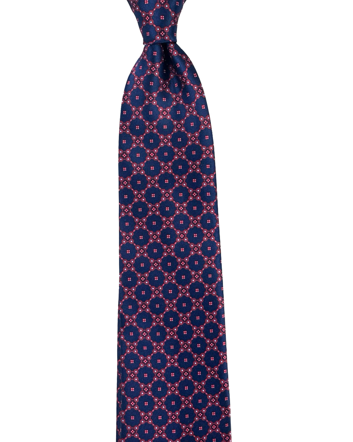 Stefano Ricci Tie Navy Bordeaux Floral Diamond Pattern