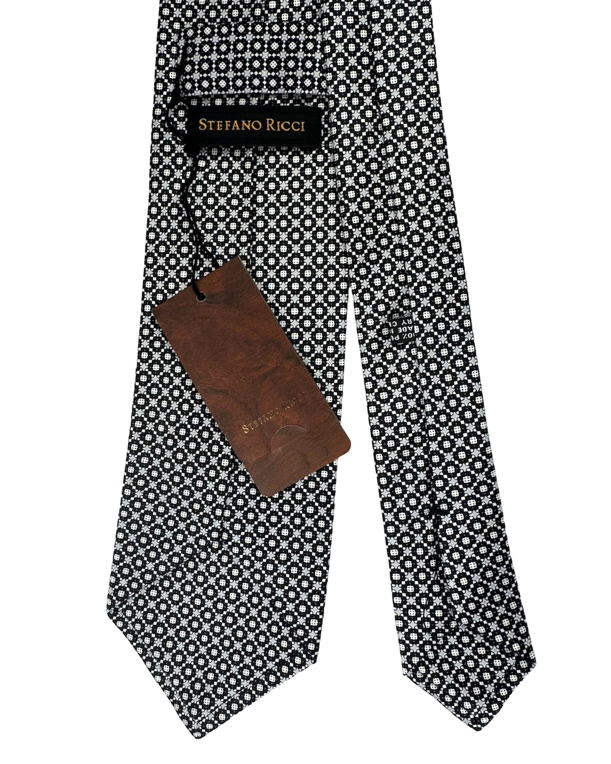 Stefano Ricci Silk Tie Black Gray Silver