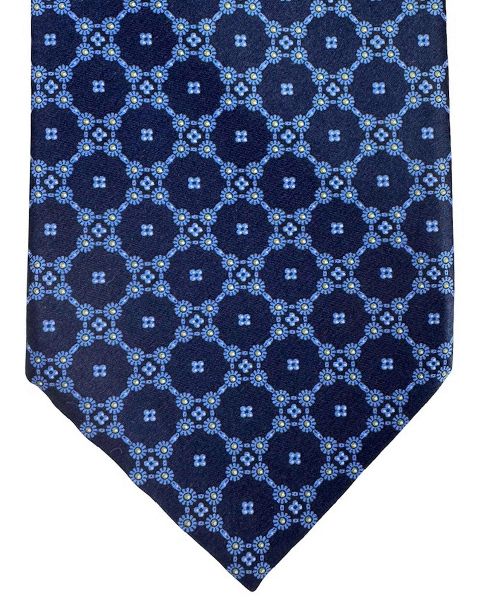 Stefano Ricci Silk Tie Navy Blue Geometric