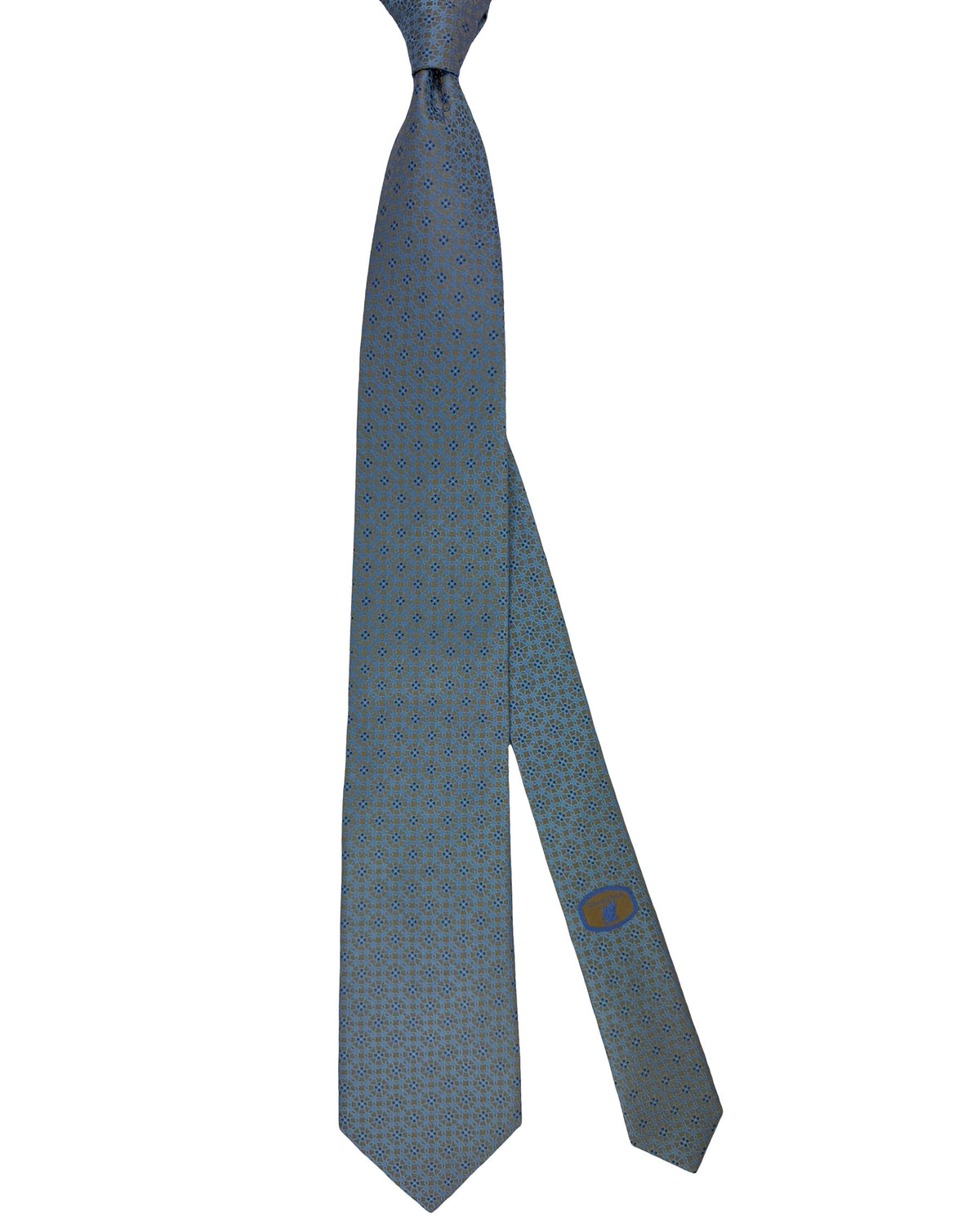 Stefano Ricci Tie Taupe Powder Blue Floral