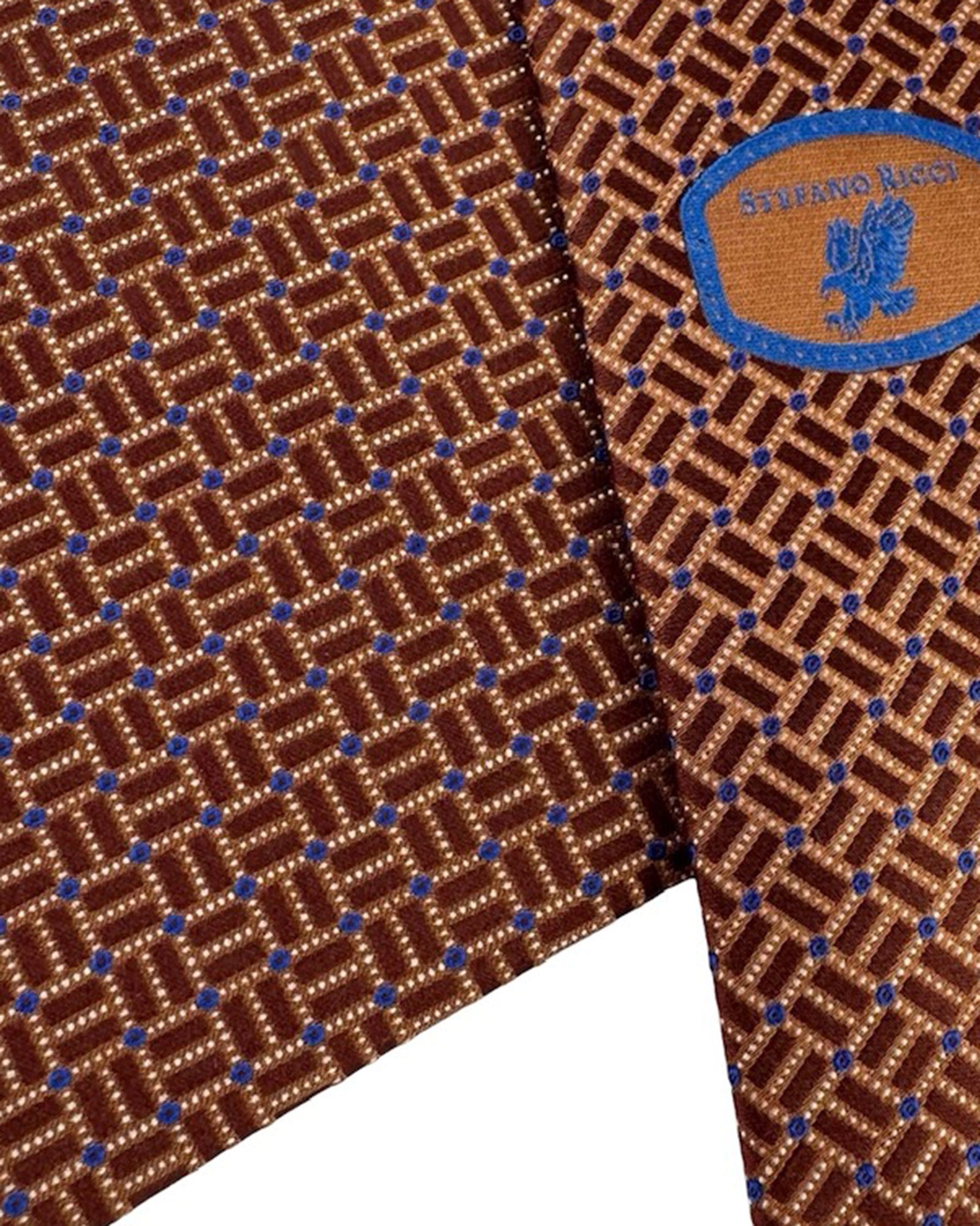 Stefano Ricci Tie Brown Geometric