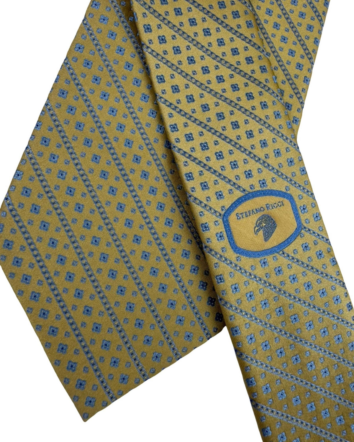 Stefano Ricci Tie Mustard and Gray Geometrics Stripes