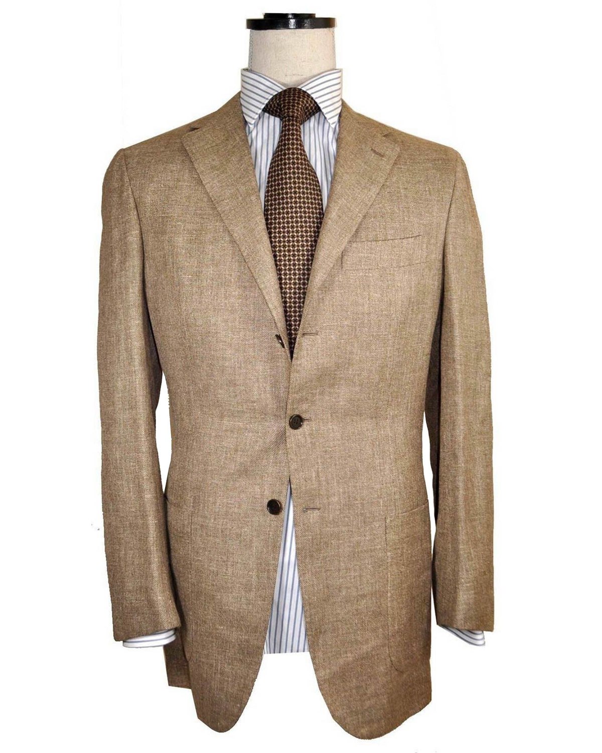 Kiton Sport Coat Linen Cashmere Brown Gray