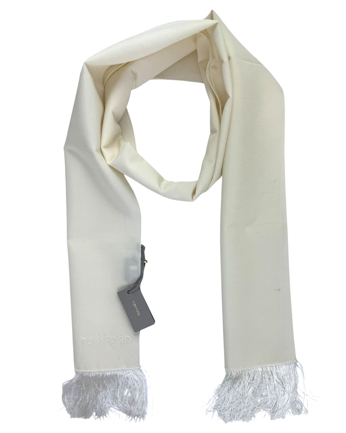 Tom Ford Silk Scarf Ivory White Shawl