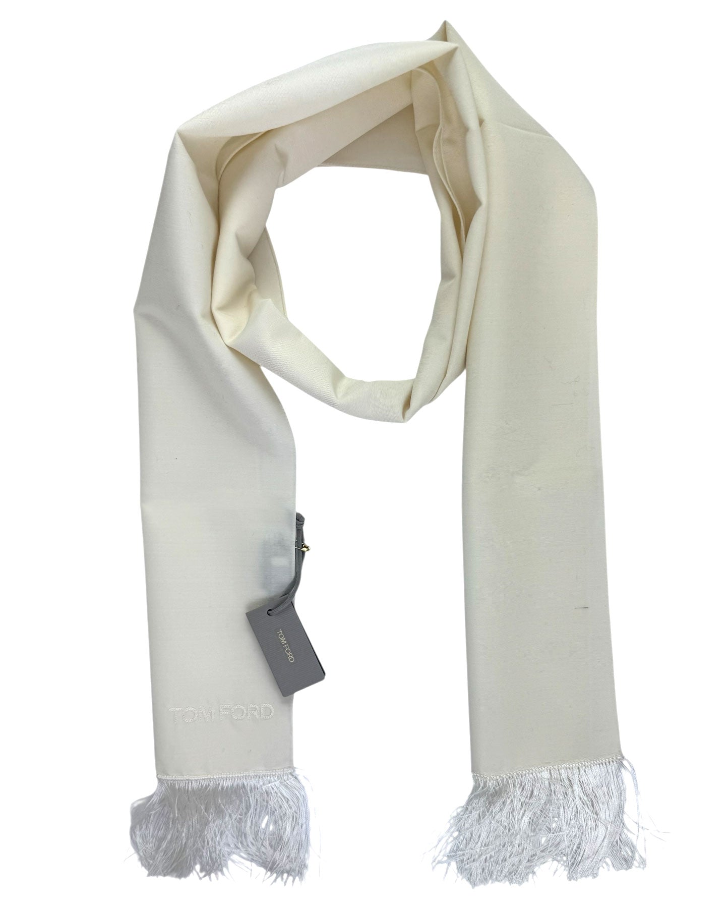 Tom Ford Silk Scarf Ivory White Shawl
