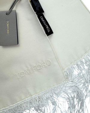 Tom Ford scarf with fringe detail on a light background