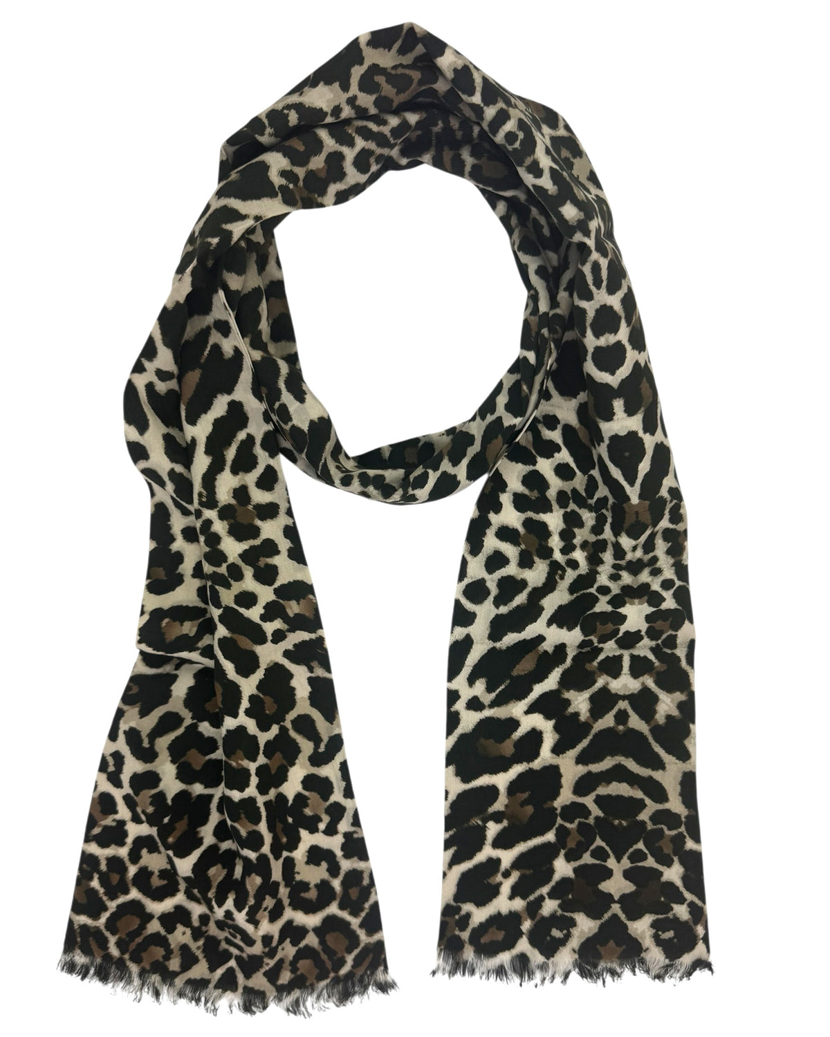 Tom Ford Scarf Beige Brown Black Leopard Design