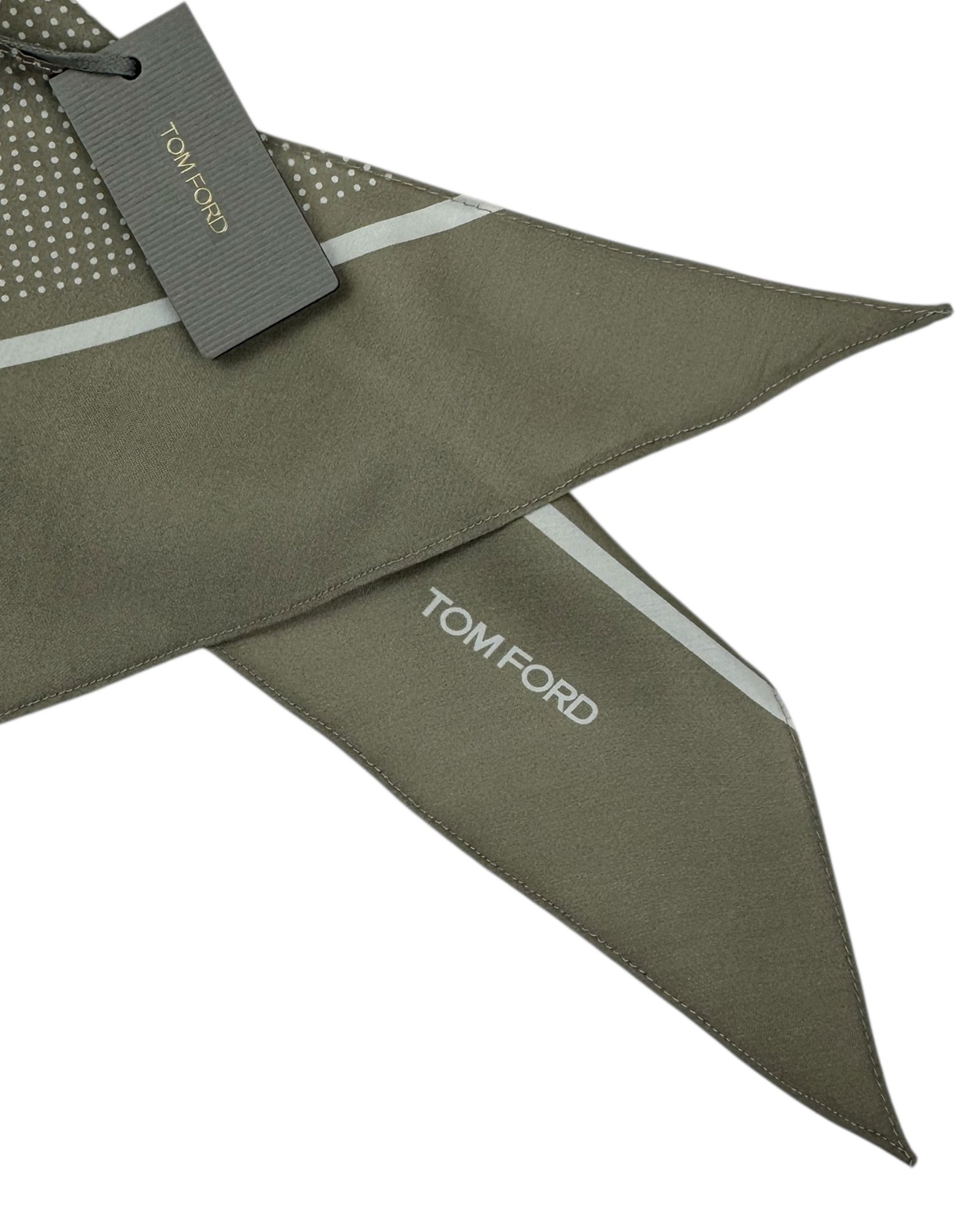 Tom Ford Scarf Taupe Dots - Slim Short Shawl