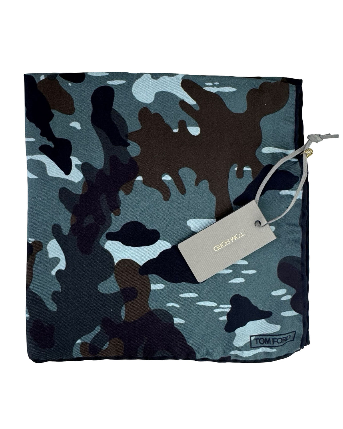 Tom Ford Silk Pocket Square Seagrass Camo