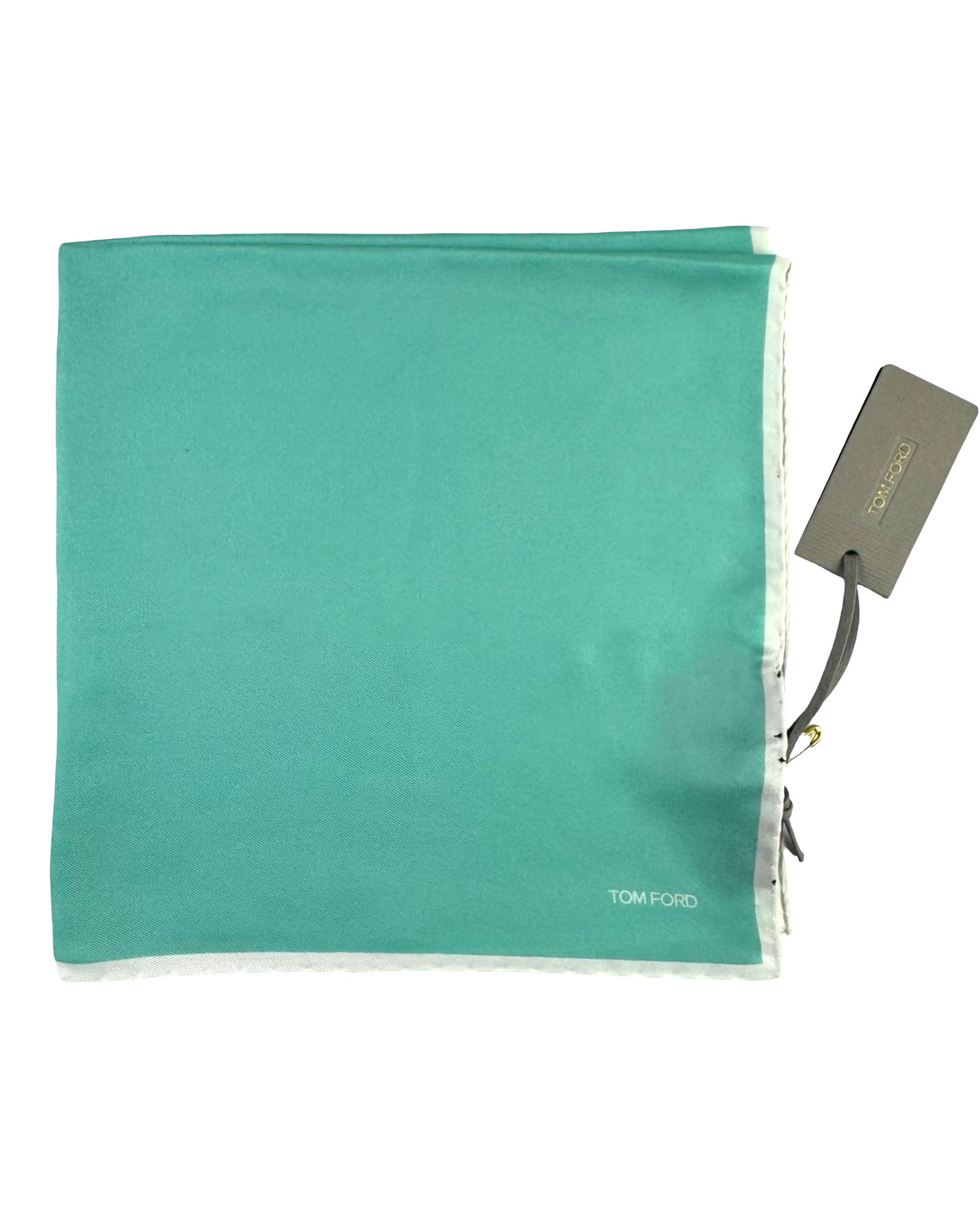 Tom Ford Silk Pocket Square Aqua