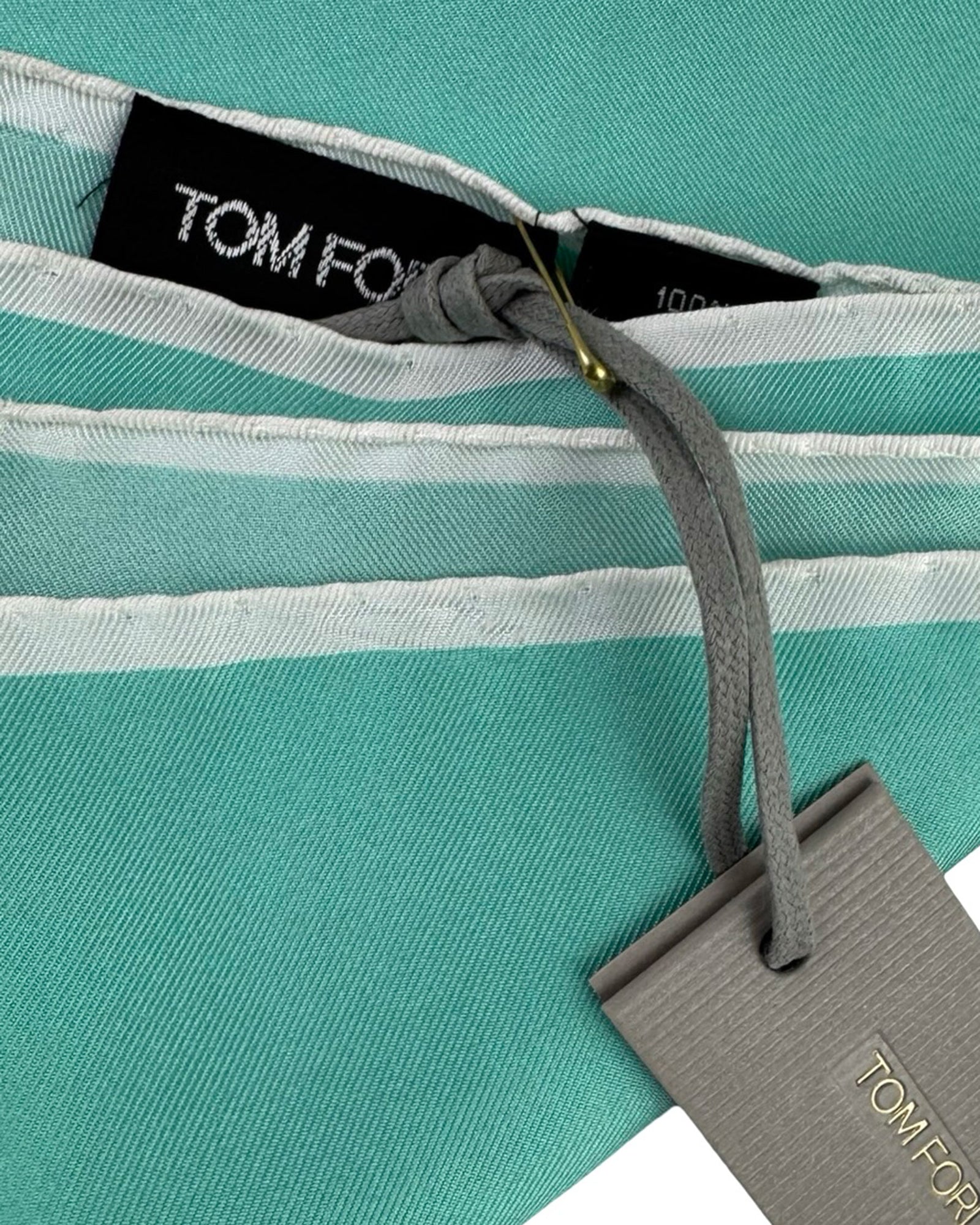Tom Ford Silk Pocket Square Aqua