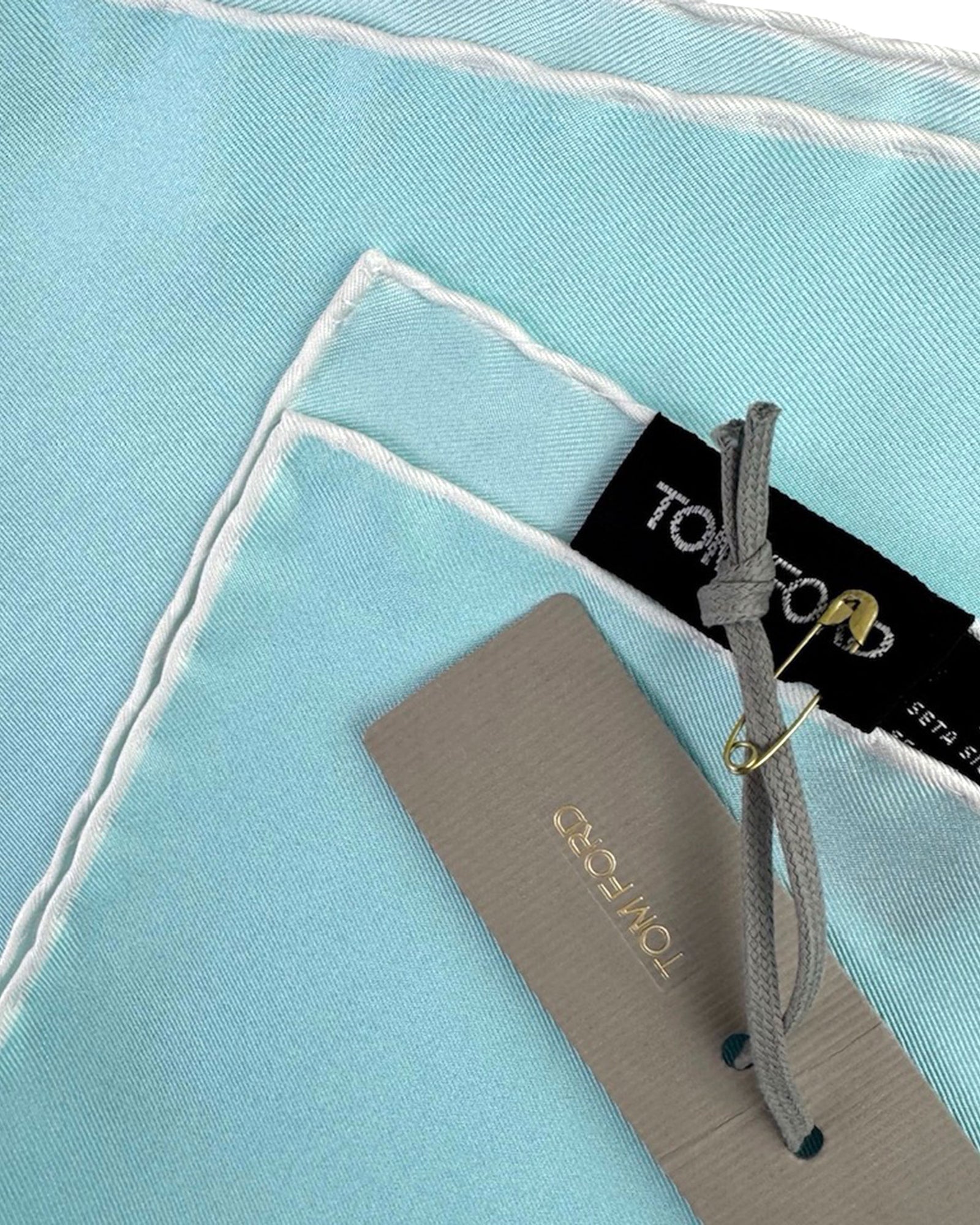 Tom Ford Silk Pocket Square Sky Blue