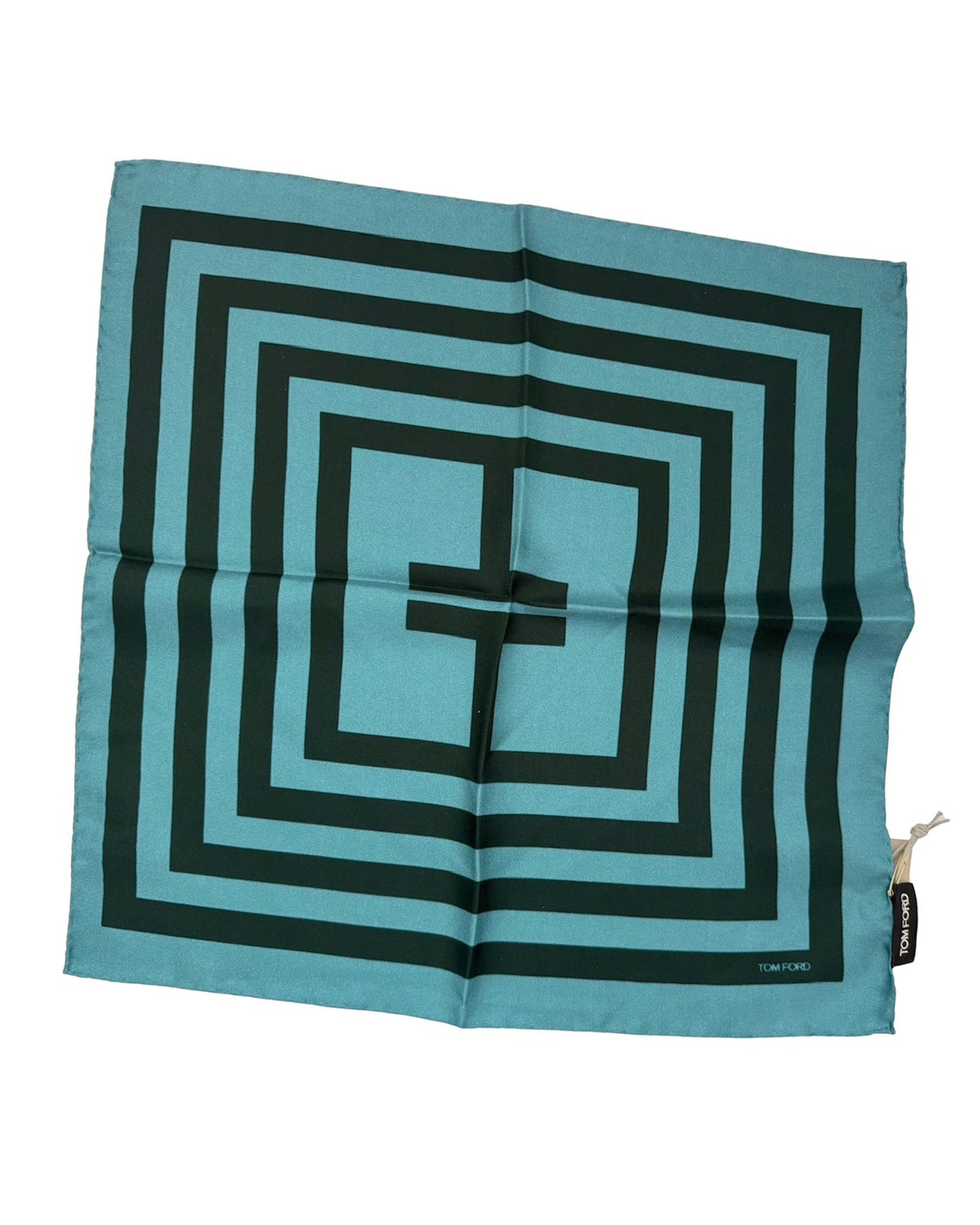 Tom Ford Silk Pocket Square Midnight Blue Black
