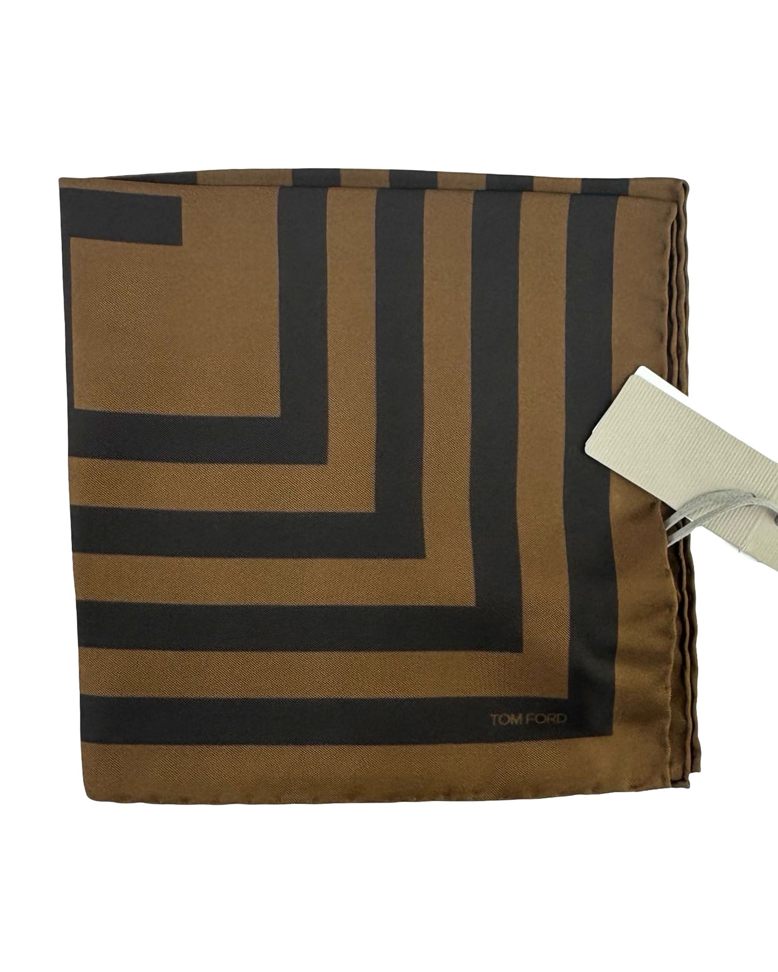 Tom Ford Silk Pocket Square Brown
