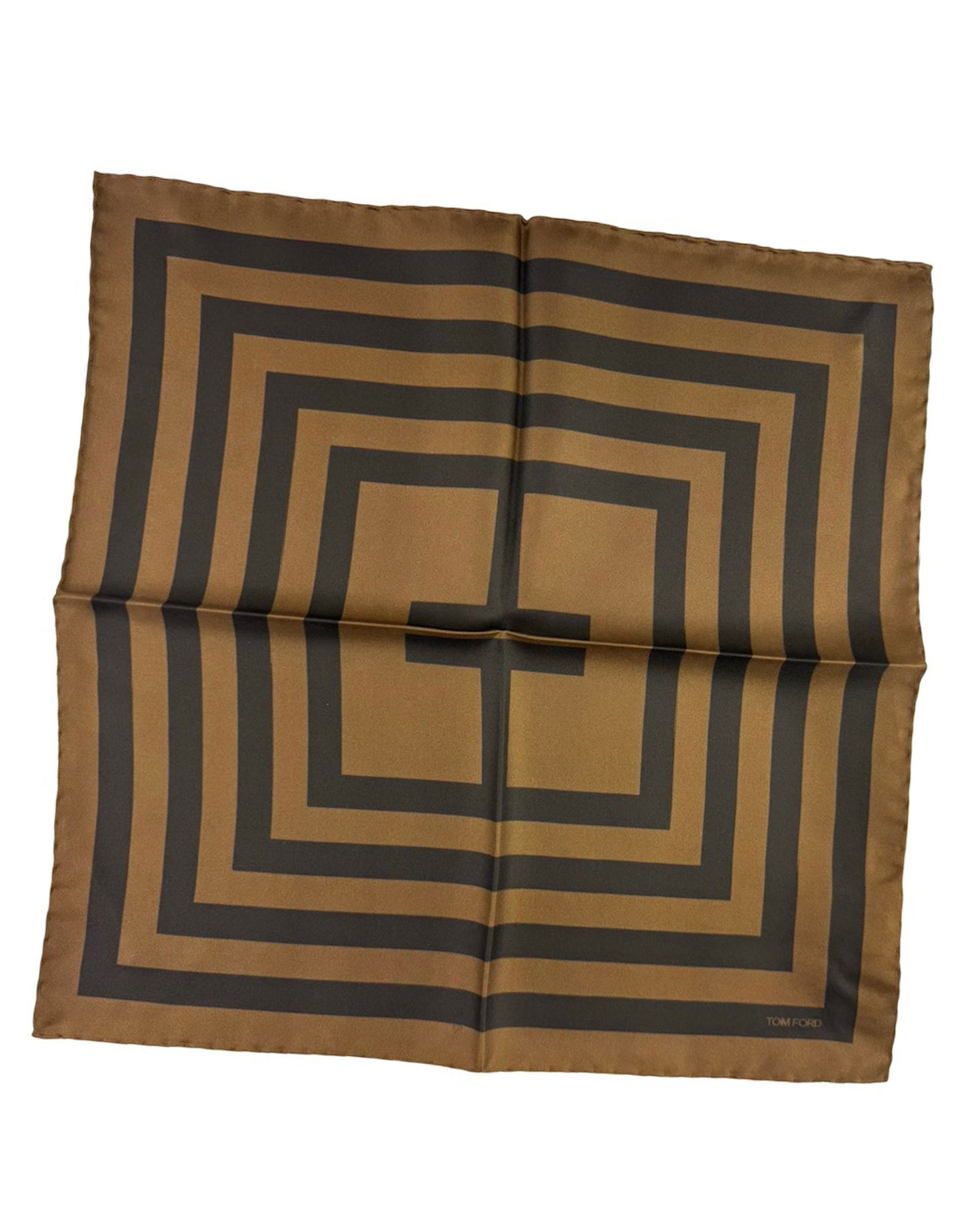 Tom Ford Silk Pocket Square Brown