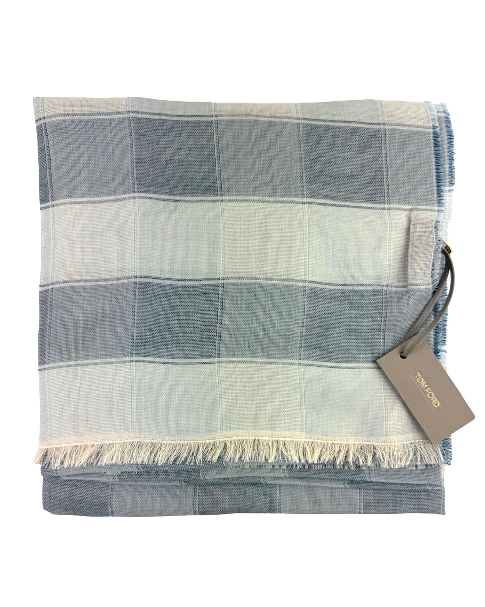 Tom Ford Scarf Light Blue Check 
