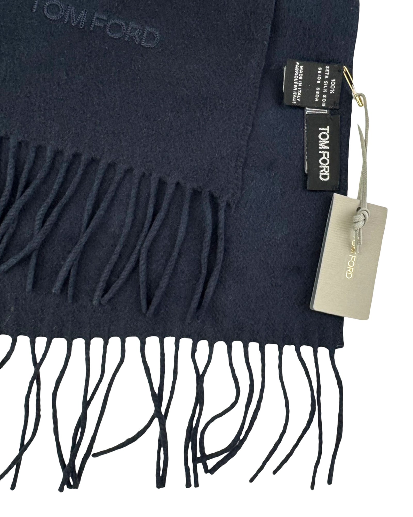 Tom Ford Scarf Dark Blue Solid