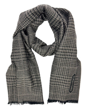 Tom Ford Wool Scarf Glen Check Gray