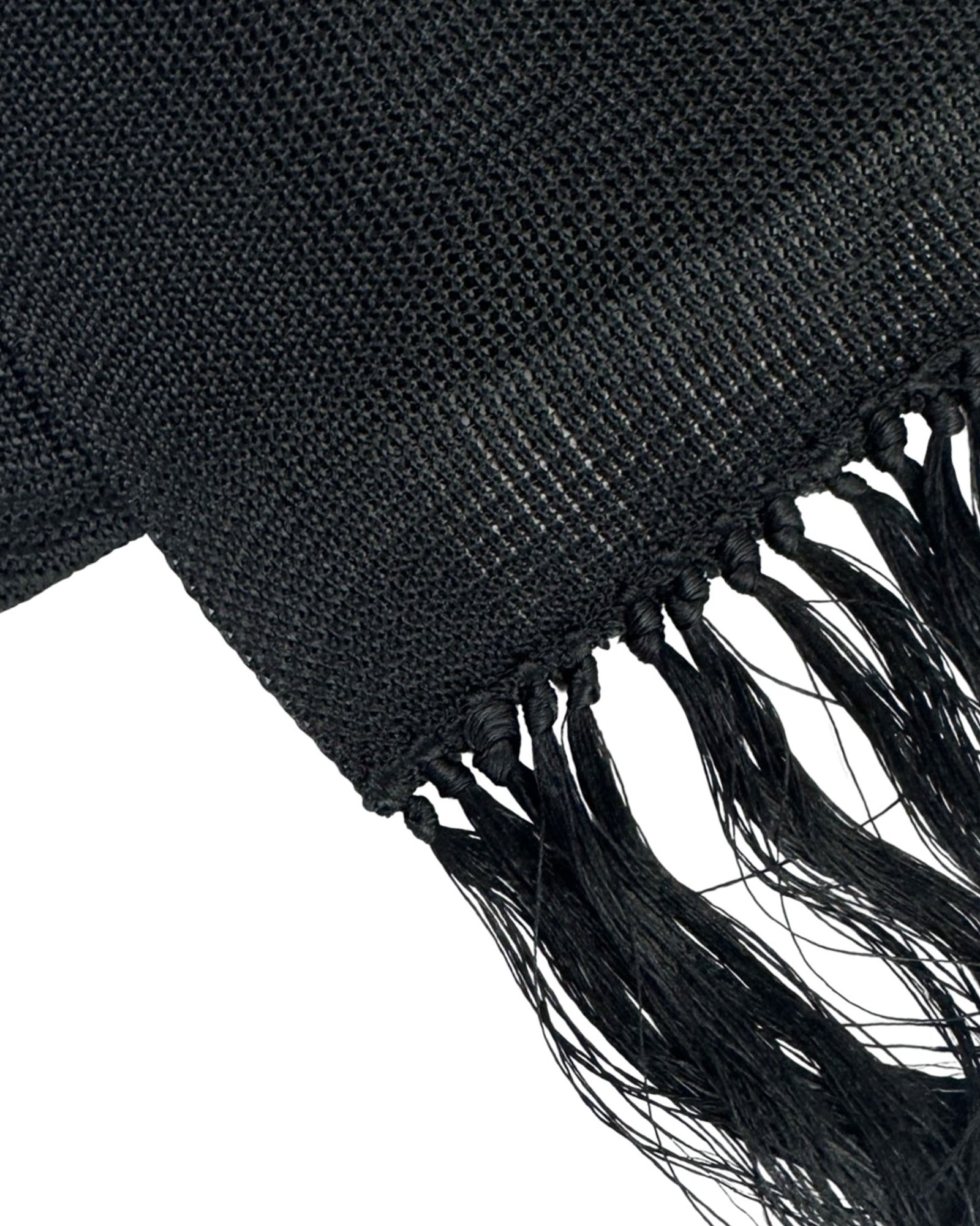 Tom Ford Scarf Black Knitted Fringe