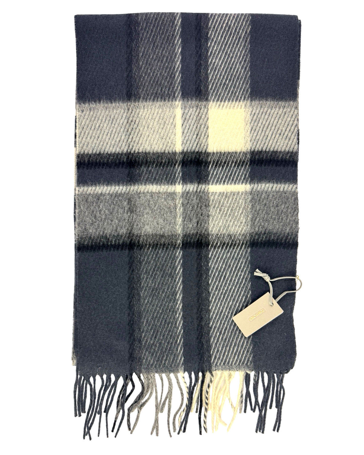 New Tom Ford Scarf Gray Check Plaid - Wool Men Shawl