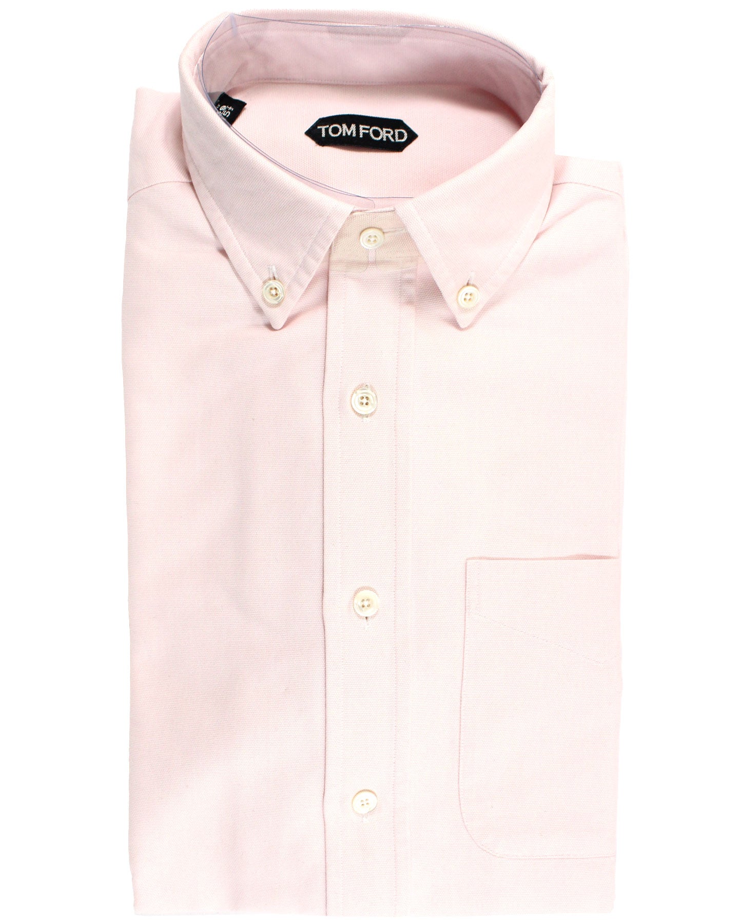 Tom Ford Button-Down Shirt Pink Solid Modern Fit 39 - 15 1/2
