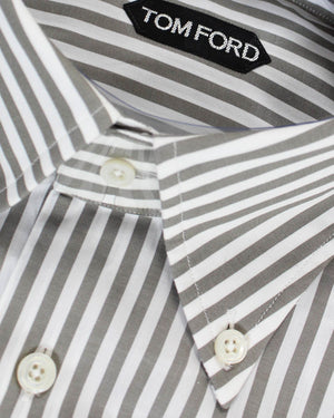 Tom Ford Button-Down Shirt Gray White