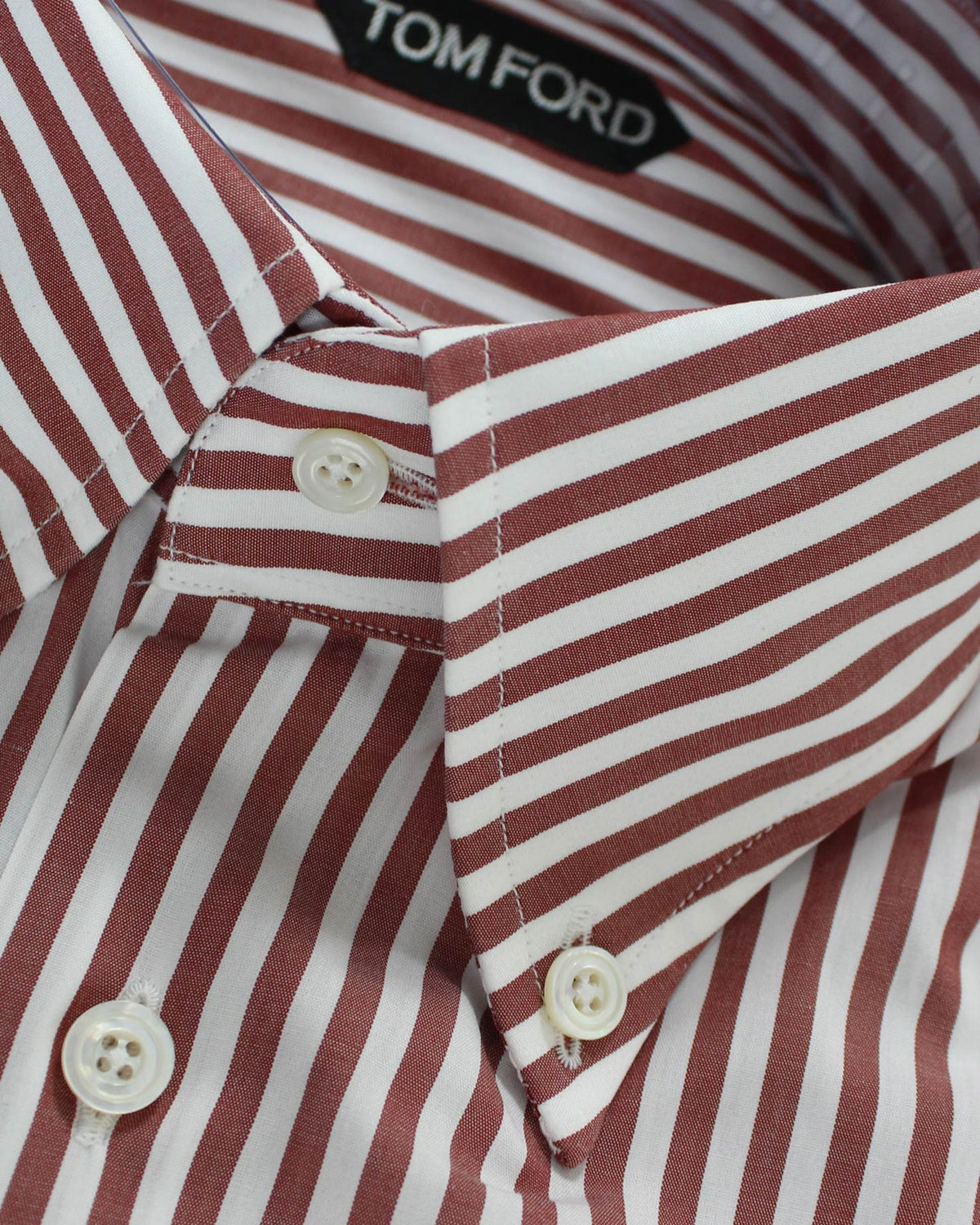Shirts Tom Ford White Maroon Stripes