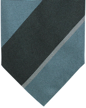 Tom Ford Tie Metallic Blue Black Stripes
