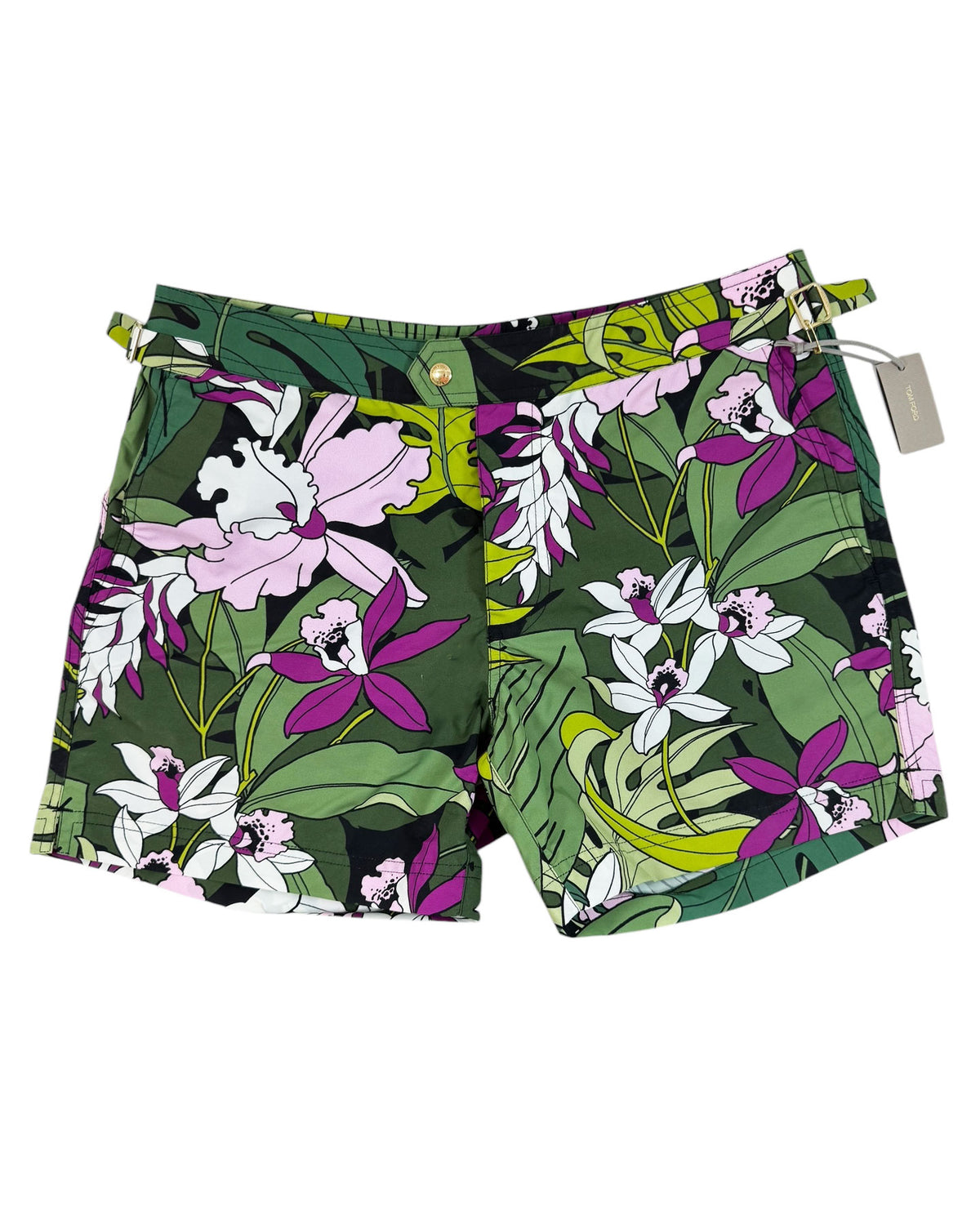 Tom Ford Swimwear Green Pink Purple Floral Men Swim Shorts