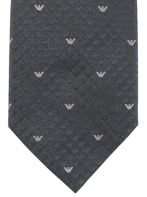 Armani Tie Gray Logos