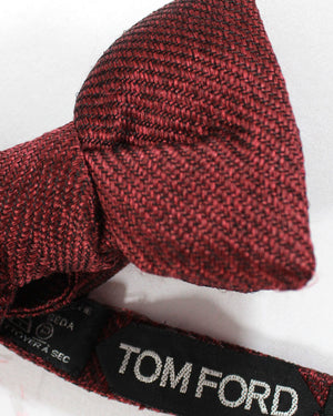 Tom Ford Silk Bow Tie Maroon Pattern