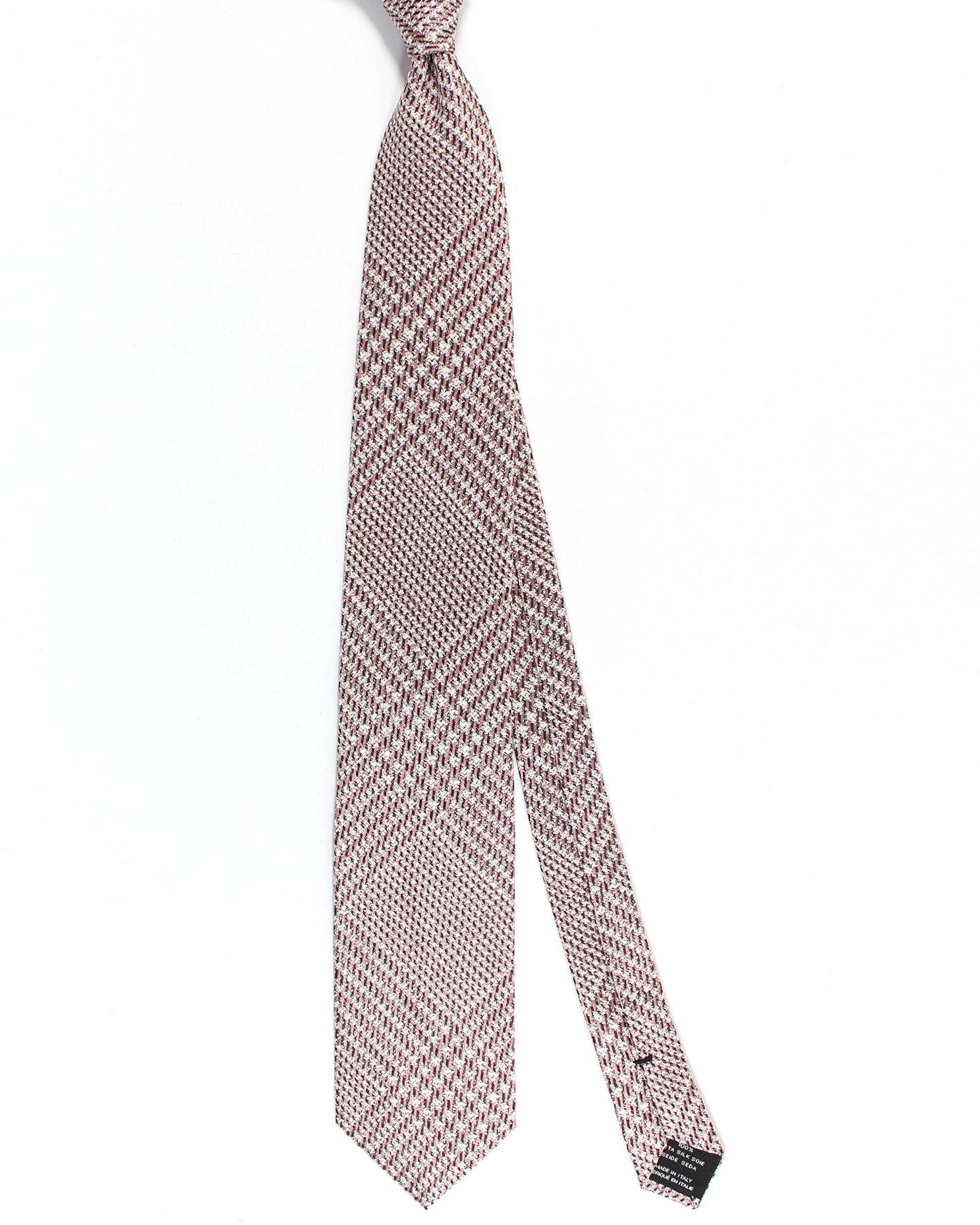 Tom Ford Silk Tie Dust Pink Glen Check